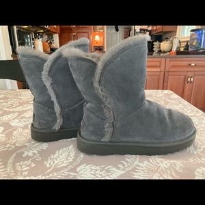 UGG grey boots and Sheepskin and Suede care kit